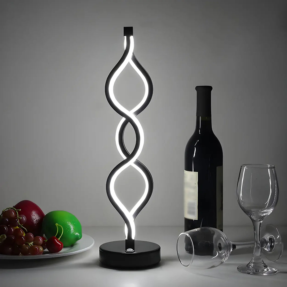 Fashion Spiral LED Metal Ambience Bedside Table Lamp Image - 3