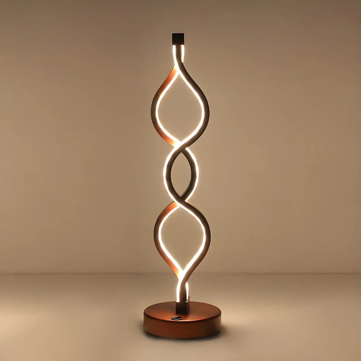 Fashion Spiral LED Metal Ambience Bedside Table Lamp Image - 4