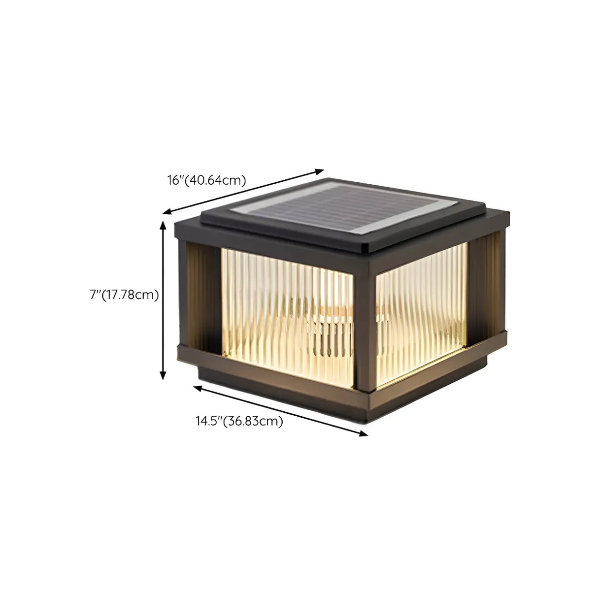 Fashion Square Aluminum Glass Outdoor Post Table Lamp 