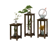 Fashion Square Bamboo Waterproof Brown Plant Stand Image - 15