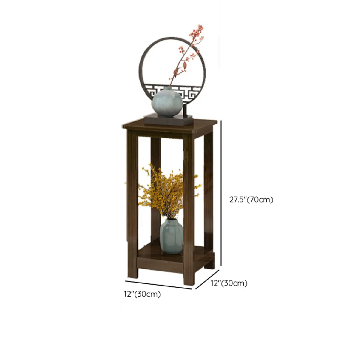 Fashion Square Bamboo Waterproof Brown Plant Stand Image - 21