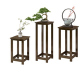 Fashion Square Bamboo Waterproof Brown Plant Stand Image - 7