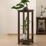 Fashion Square Bamboo Waterproof Brown Plant Stand Image - 8