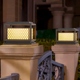 Fashion Square Pattern Metal LED Outdoor Post Lamp Image - 11