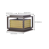 Fashion Square Pattern Metal LED Outdoor Post Lamp Image - 17