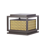 Fashion Square Pattern Metal LED Outdoor Post Lamp Image - 5