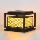 Fashion Square Pattern Metal LED Outdoor Post Lamp Image - 6