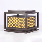 Fashion Square Pattern Metal LED Outdoor Post Lamp Image - 7