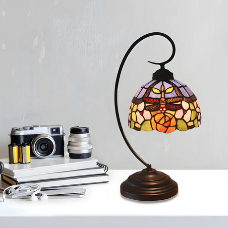 Fashion Stained Glass Tiffany Dome Shade Table Lamp Image - 2