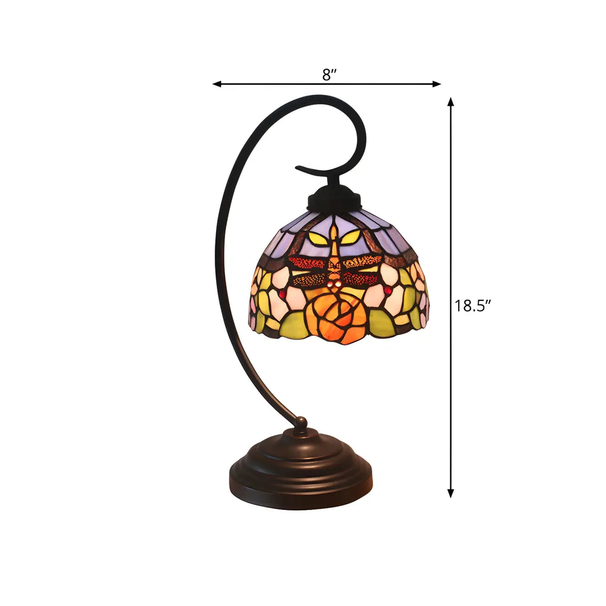 Fashion Stained Glass Tiffany Dome Shade Table Lamp 