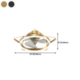 Fashionable 3-Blade Star Metal Ceiling Fan with Light #size