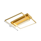 Fashionable Bedroom Gold Rectangle LED Flush Mount Lamp Image - 5