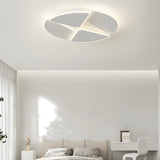 Fashionable Bedroom White Geometric Flush Mount Light Image - 2