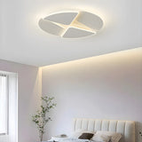 Fashionable Bedroom White Geometric Flush Mount Light Image - 3