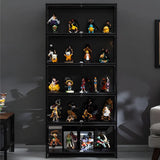 Fashionable Black Bamboo Clear Figure Display Cabinet Image - 1