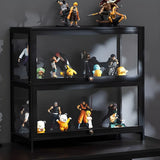 Fashionable Black Bamboo Clear Figure Display Cabinet Image - 11