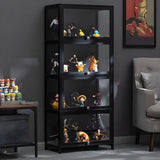 Fashionable Black Bamboo Clear Figure Display Cabinet Image - 20