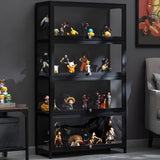 Fashionable Black Bamboo Clear Figure Display Cabinet Image - 24