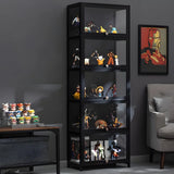 Fashionable Black Bamboo Clear Figure Display Cabinet Image - 26