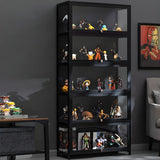 Fashionable Black Bamboo Clear Figure Display Cabinet Image - 29