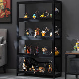 Fashionable Black Bamboo Clear Figure Display Cabinet Image - 30