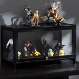 Fashionable Black Bamboo Clear Figure Display Cabinet Image - 4