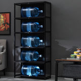 Fashionable Black Bamboo Clear Figure Display Cabinet Image - 8