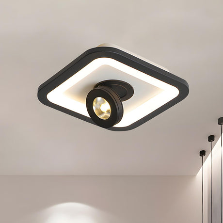 Fashionable Black Square LED Flush Mount Ceiling Light Image - 1