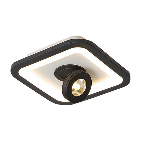 Fashionable Black Square LED Flush Mount Ceiling Light Image - 2