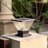 Fashionable Conical Glass Geometric Outdoor Post Lamp Image - 11