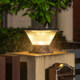 Fashionable Conical Glass Geometric Outdoor Post Lamp Image - 12