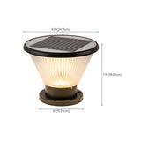 Fashionable Conical Glass Geometric Outdoor Post Lamp #size