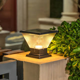 Fashionable Conical Glass Geometric Outdoor Post Lamp Image - 5