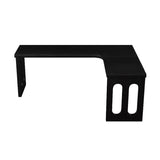 Fashionable Return Black Wooden L-Shape Writing Desk Image - 21