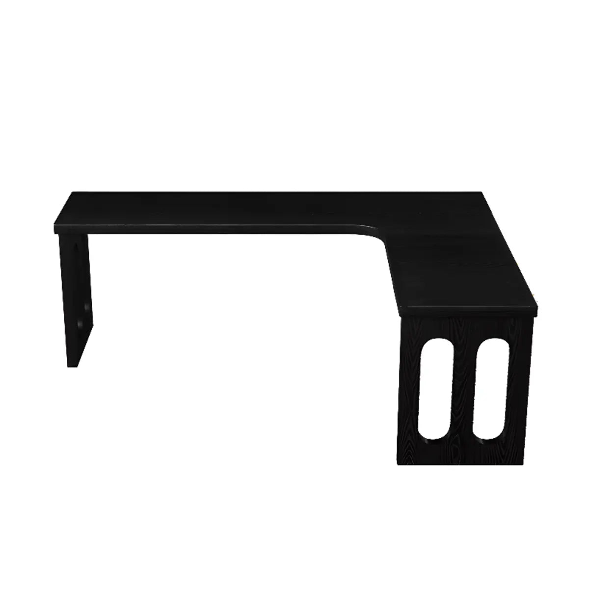 Fashionable Return Black Wooden L-Shape Writing Desk Image - 23