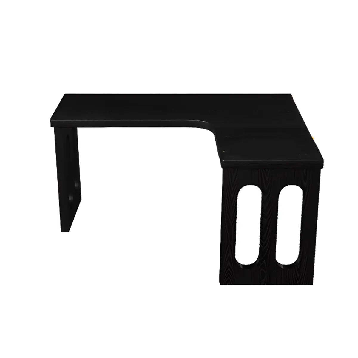 Fashionable Return Black Wooden L-Shape Writing Desk Image - 5