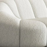 Fashionable White Sherpa Fabric Foam Seat Fill Sofa Image - 6