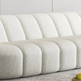 Fashionable White Sherpa Fabric Foam Seat Fill Sofa Image - 7