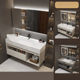 Faucets and Sink Sintered Stone Bathroom Vanity with Mirror Image - 16