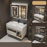 Faucets and Sink Sintered Stone Bathroom Vanity with Mirror Image - 17