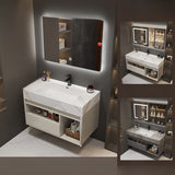 Faucets and Sink Sintered Stone Bathroom Vanity with Mirror Image - 2