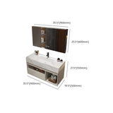 Faucets and Sink Sintered Stone Bathroom Vanity with Mirror Image - 34