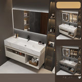 Faucets and Sink Sintered Stone Bathroom Vanity with Mirror Image - 5