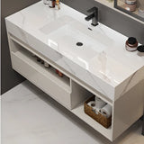 Faucets and Sink Sintered Stone Bathroom Vanity with Mirror Image - 8