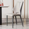 Faux Leather Open Back Side Chair Metal Dining Chair Image - 3