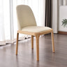 Faux Leather Seat Rubberwood Dining Chair Light Grey Image - 3