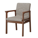 Faux Leather Square Armchair Wood Dining Chair Beige Image - 20