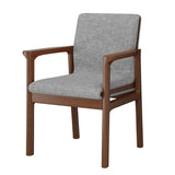 Faux Leather Square Armchair Wood Dining Chair Beige Image - 21