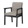 Faux Leather Square Armchair Wood Dining Chair Beige Image - 34