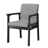 Faux Leather Square Armchair Wood Dining Chair Beige Image - 35